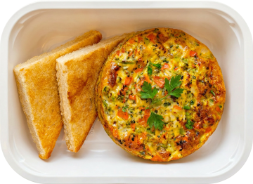 Evergreen fritatta with toast
